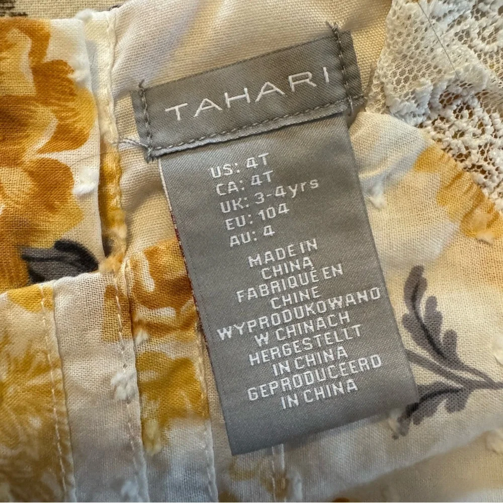 Tahari Toddler Floral Lace Dress | Girls Size 4T